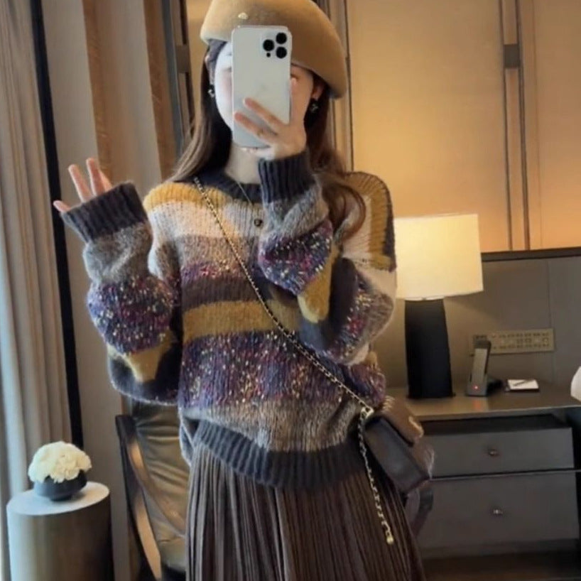Farbenfroher Strickpullover