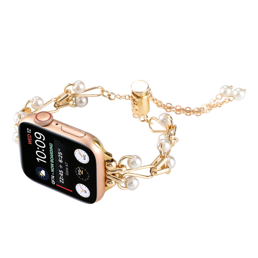Smartwatch-Halskette mit Perlen und Herz-Anhänger – Bild 10 | LuxeStyle