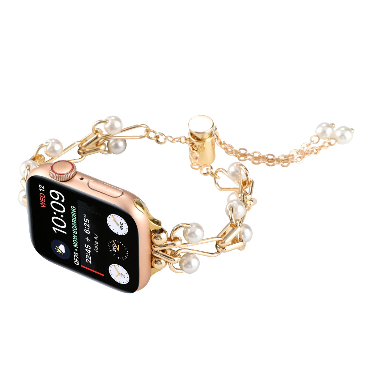 Smartwatch-Halskette mit Perlen und Herz-Anhänger – Bild 10 | LuxeStyle