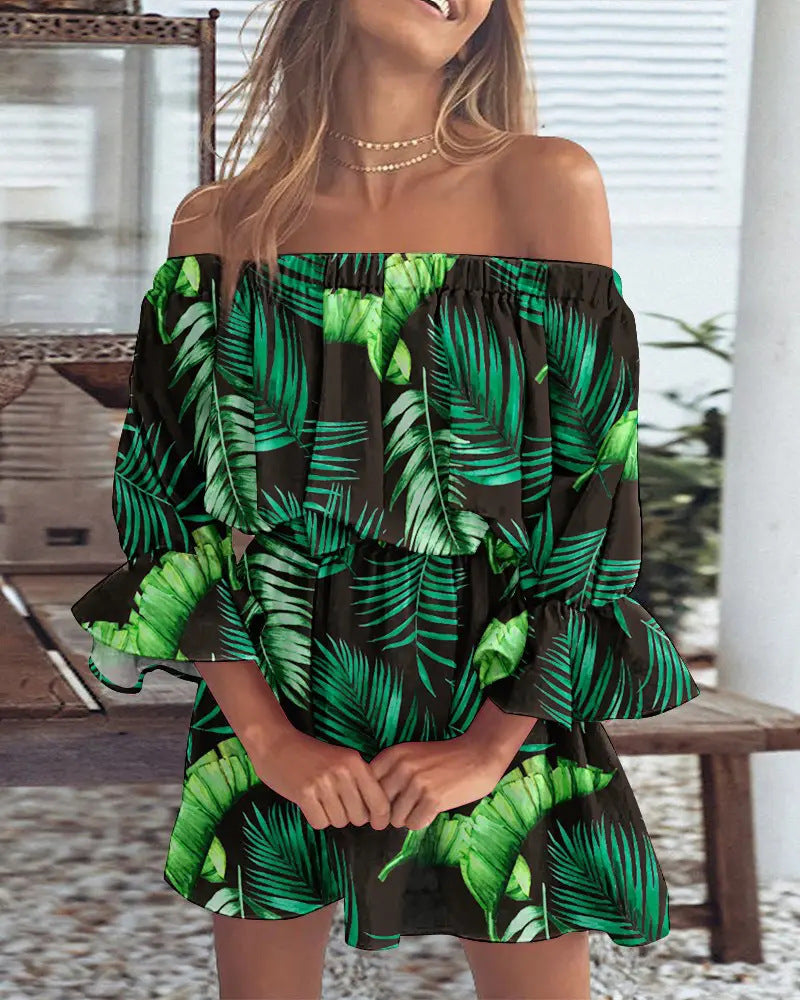 Elegantes Off-Shoulder Print-Kleid – Bild 11 | LuxeStyle
