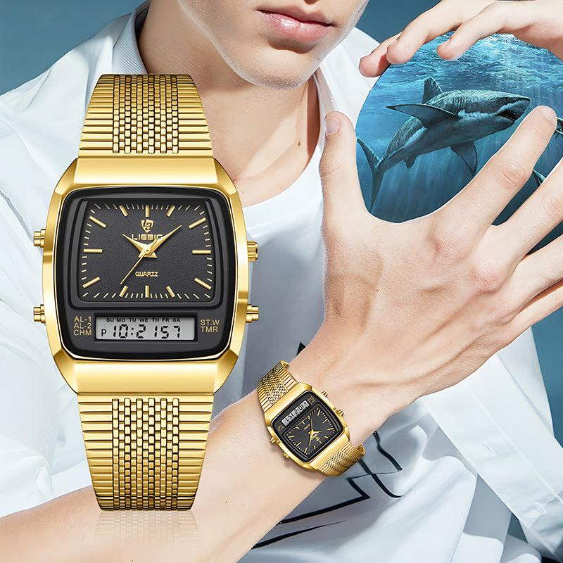 Business Casual Mesh-Armbanduhr mit Doppelanzeige