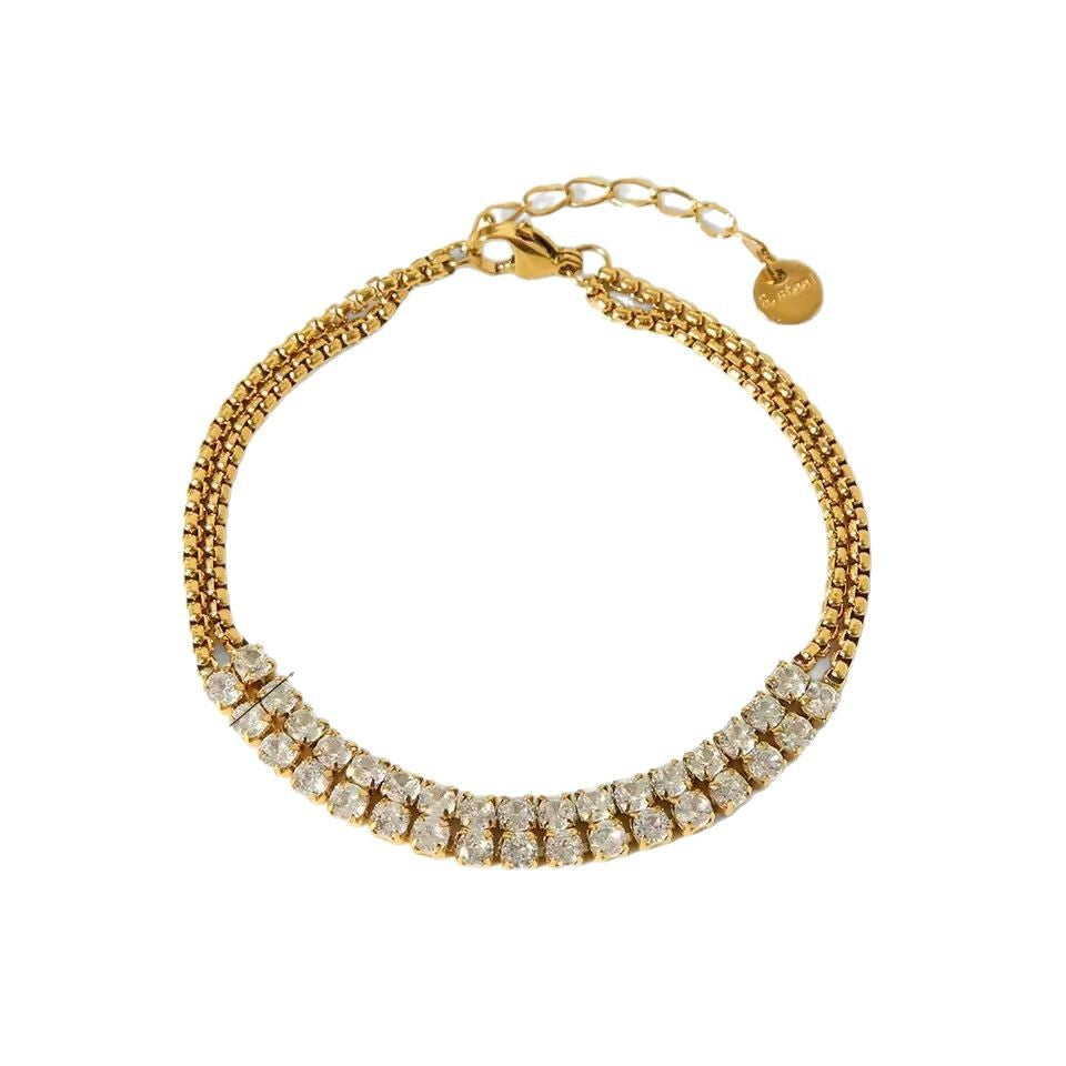 Blumenarmband mit Zirkonia aus Edelstahl – Bild 3 | LuxeStyle