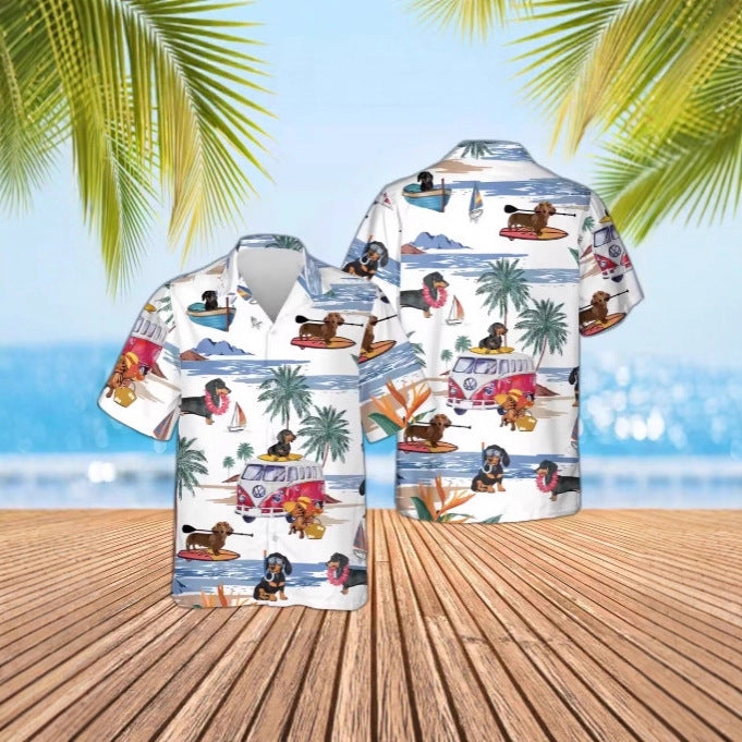 Freizeit-Hemd mit Hunde-Print für Herren – Bild 11 | LuxeStyle