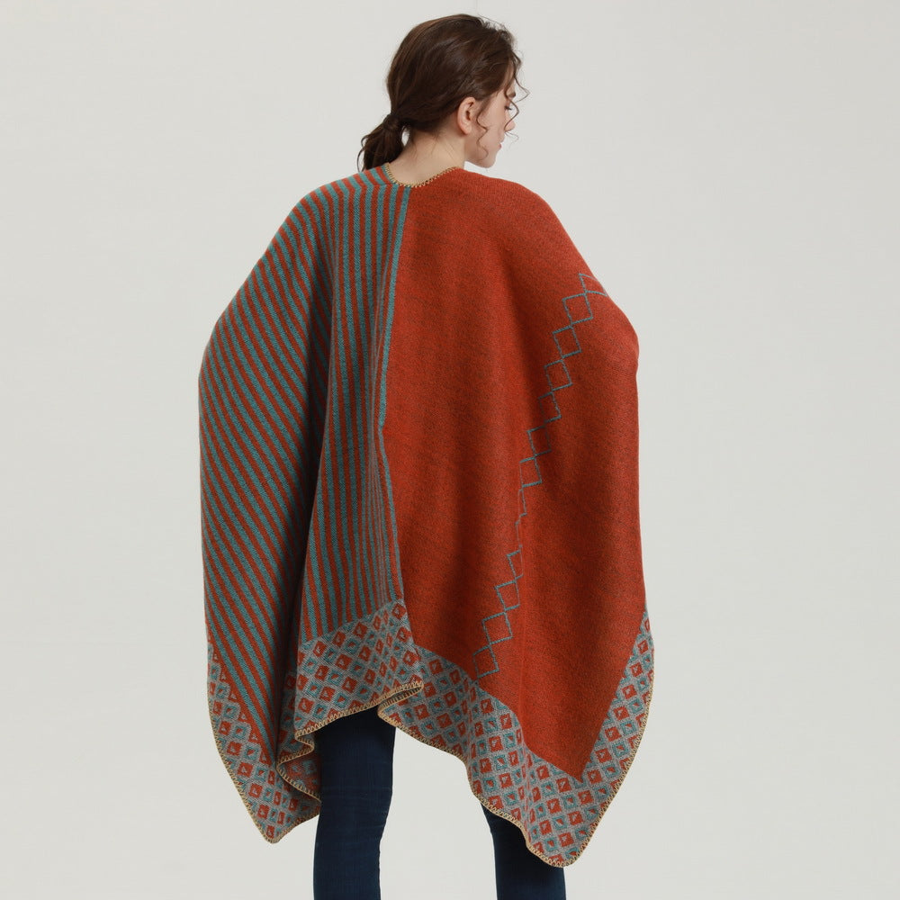 Herbst‑Winter‑Schal in geometrischem Muster – Bild 5 | LuxeStyle