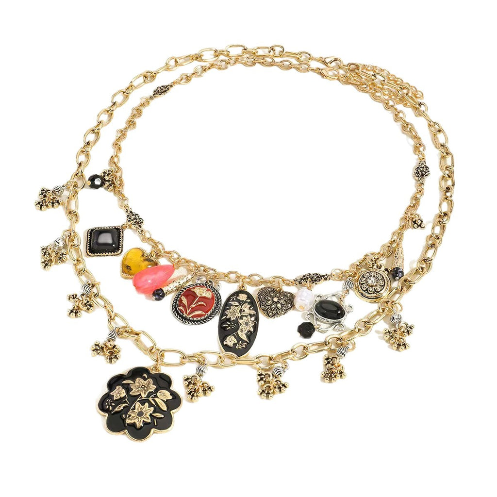 Blumen-Halsketten-Set im Bohème-Stil
