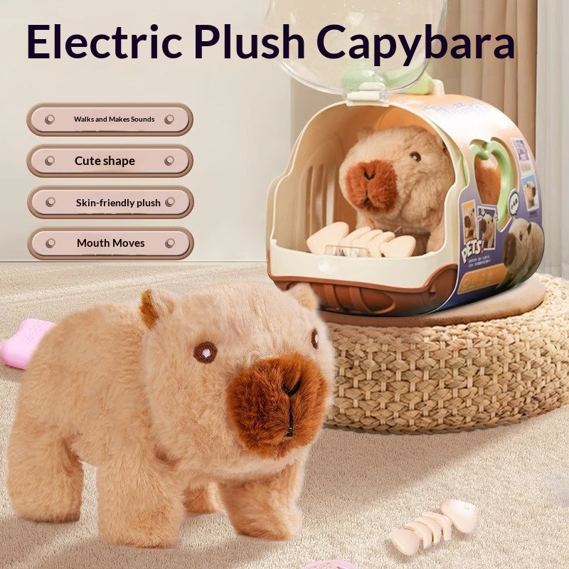 Elektrisches Capybara Plüschtier mit Gehfunktion