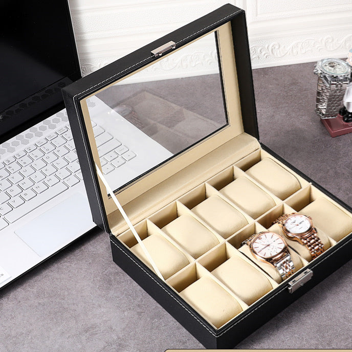 Leinwand-Box für Uhren – 12‑Bit Luxus‑Version mit Schloss – Bild 10 | LuxeStyle
