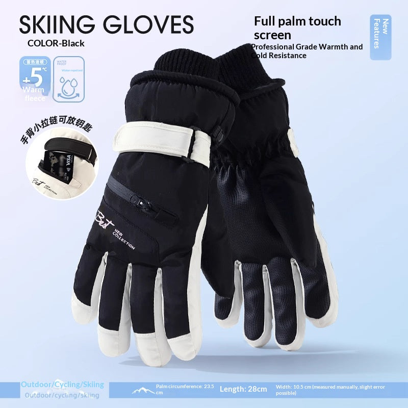 Damen Fleece-gefütterte 5-Finger-Handschuhe
