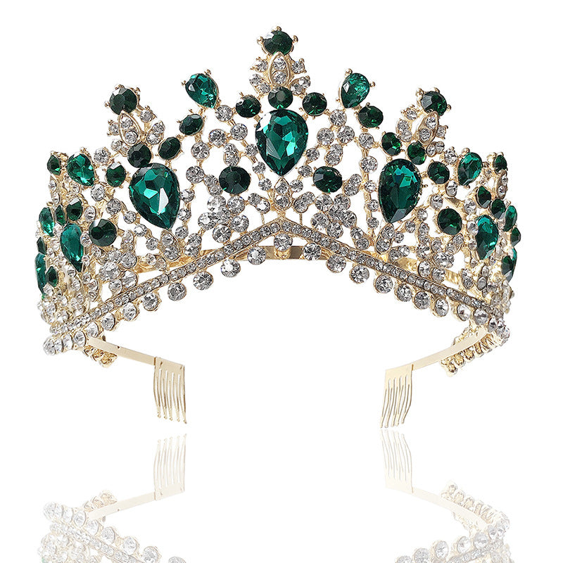 Baroque Hochzeitskrone mit Rosensteinen – Prinzessinnen-Formalzubehör – Bild 5 | LuxeStyle