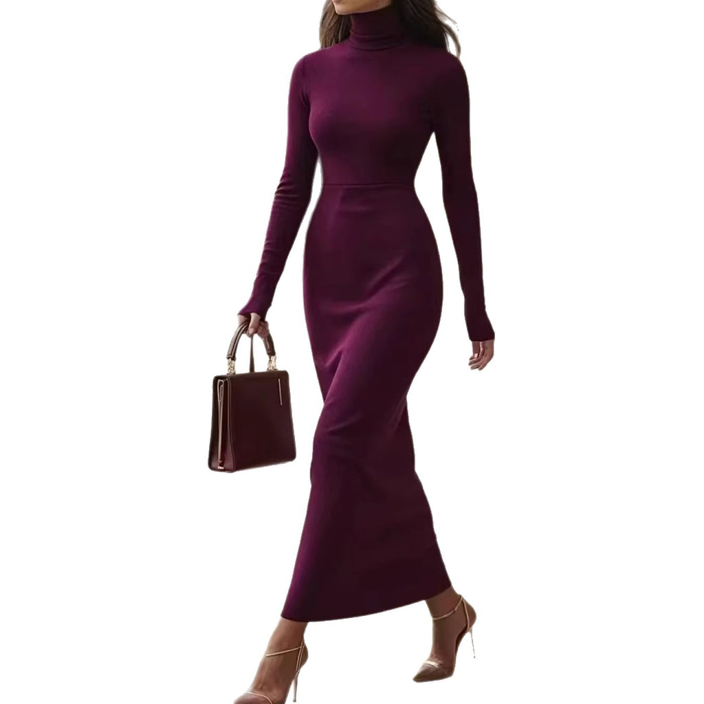 Elegantes Rollkragen-Kleid mit langen Ärmeln – Bild 9 | LuxeStyle