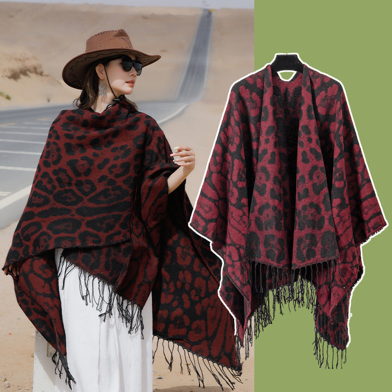 Leopard-Schal aus Faux Cashmere
