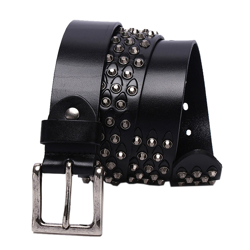 Gürtel aus Vollschale Rindleder – Punk-Style – Bild 2 | LuxeStyle
