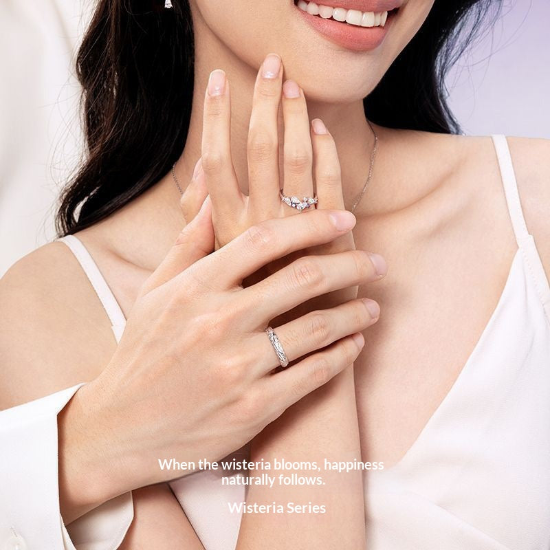 Verstellbarer Ring mit Glyzinien-Motiv – Bild 2 | LuxeStyle