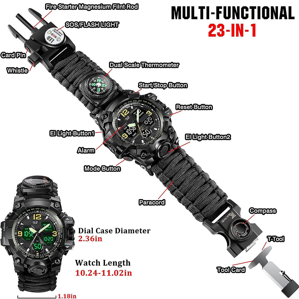Taktische Uhr mit Dual-Display
