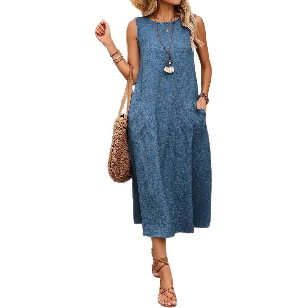 Elegantes ärmelloses Midi-Kleid