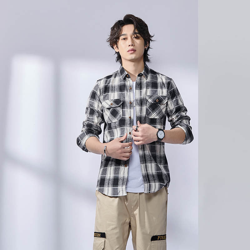 Freizeit Hemd Langarm Kariert Baumwolle Slim Fit – Bild 3 | LuxeStyle