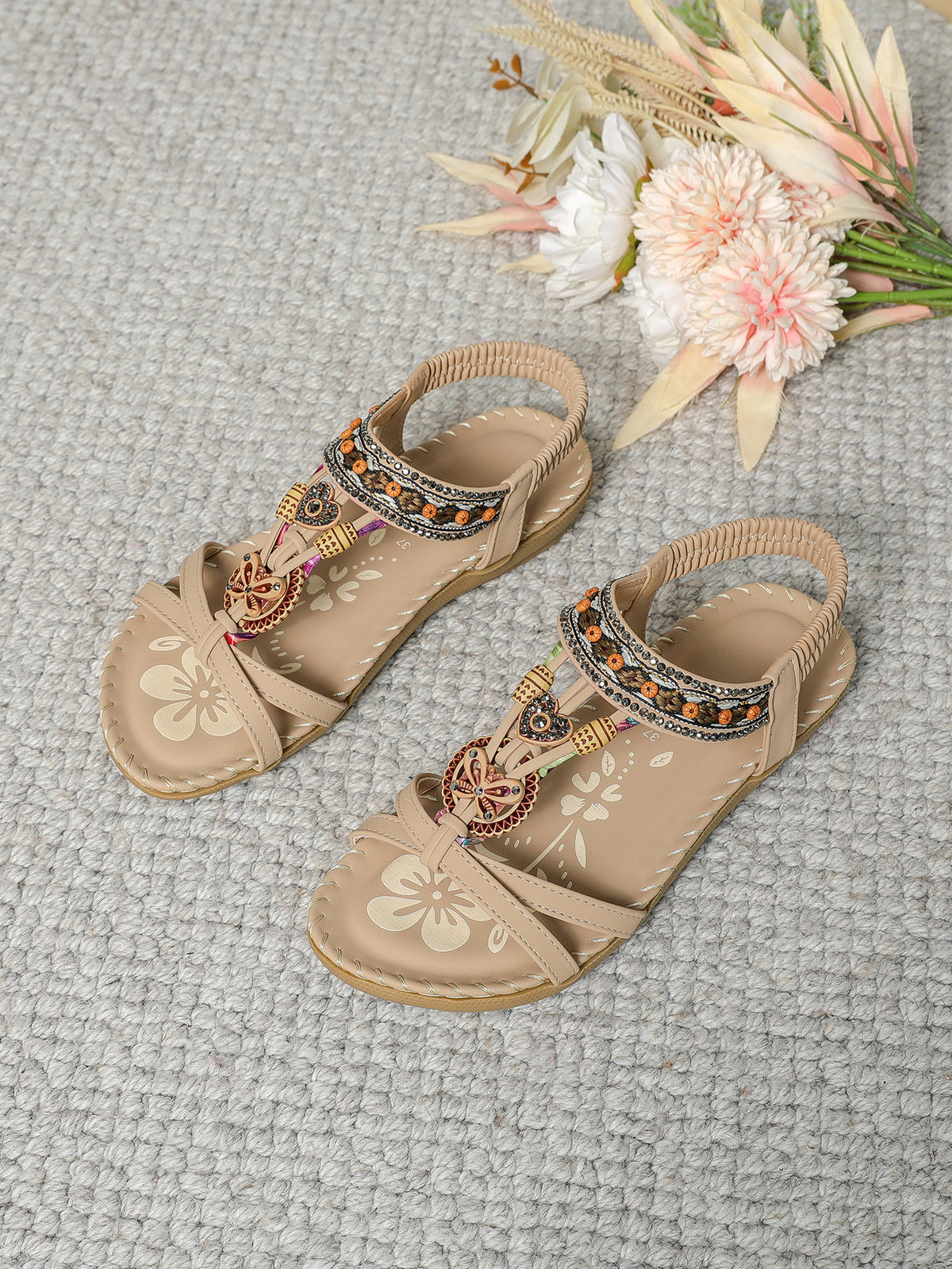 Sandalen mit Blumen & Strass, Gr. 35-45 – Bild 12 | LuxeStyle