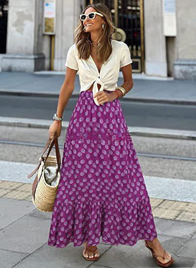 Print-Maxi-Rock im Casual-Stil