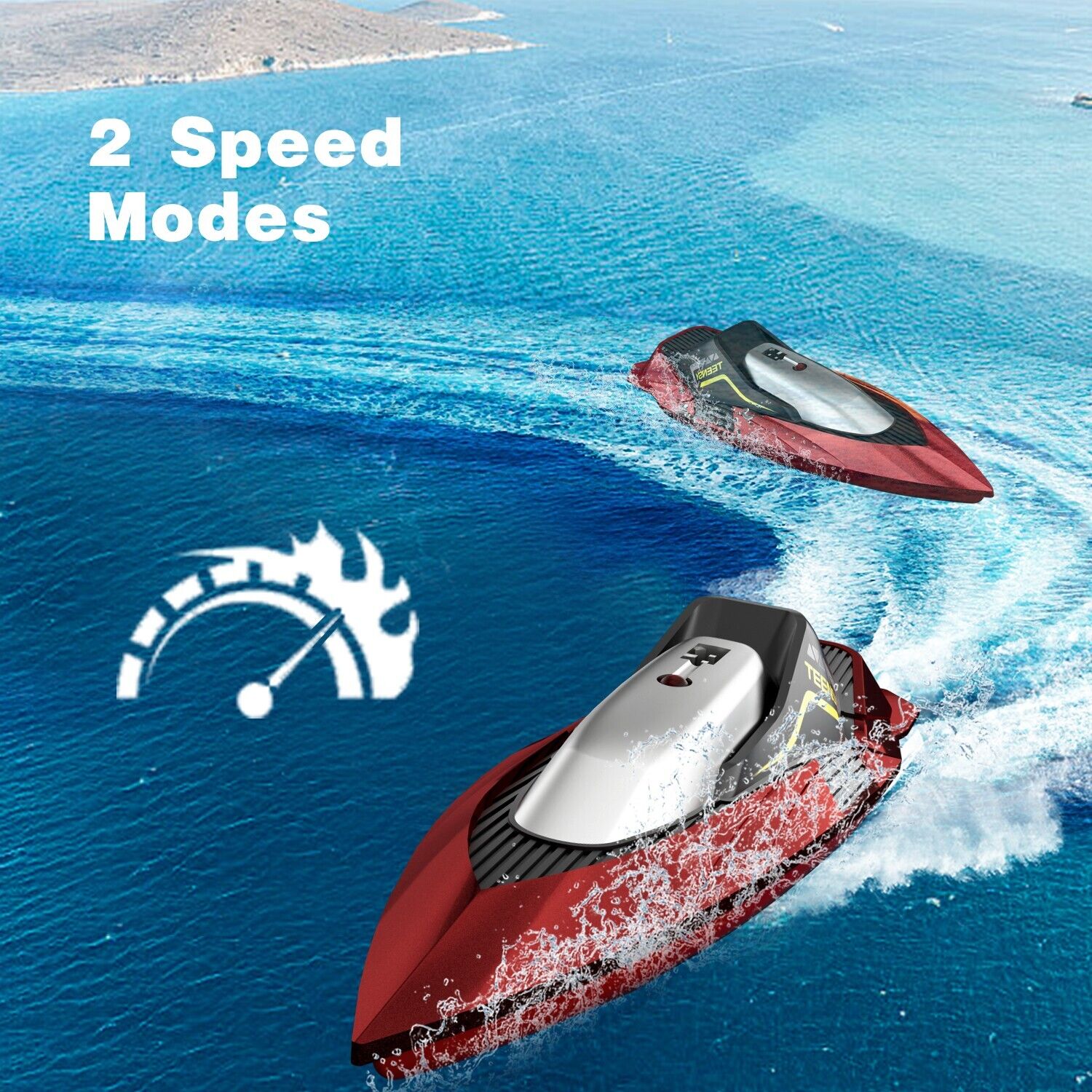 Schnelles RC-Boot für Bäder & Seen, 2.4 GHz, 20 km/h, für Kinder