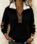 Sweatshirt mit Digitaldruck und Fellkragen – Bild 5 | LuxeStyle