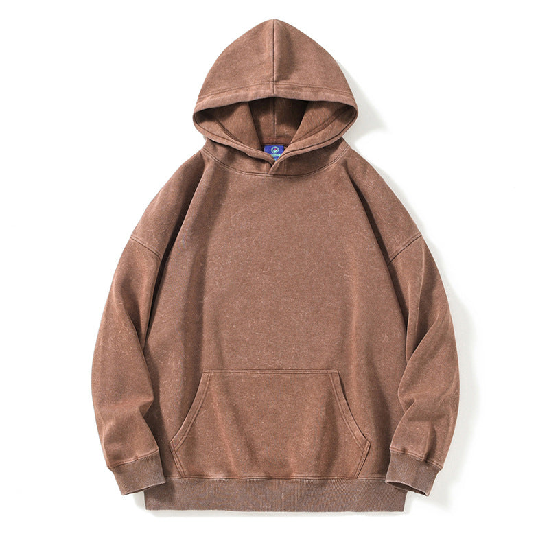Samt-Pullover mit Kapuze