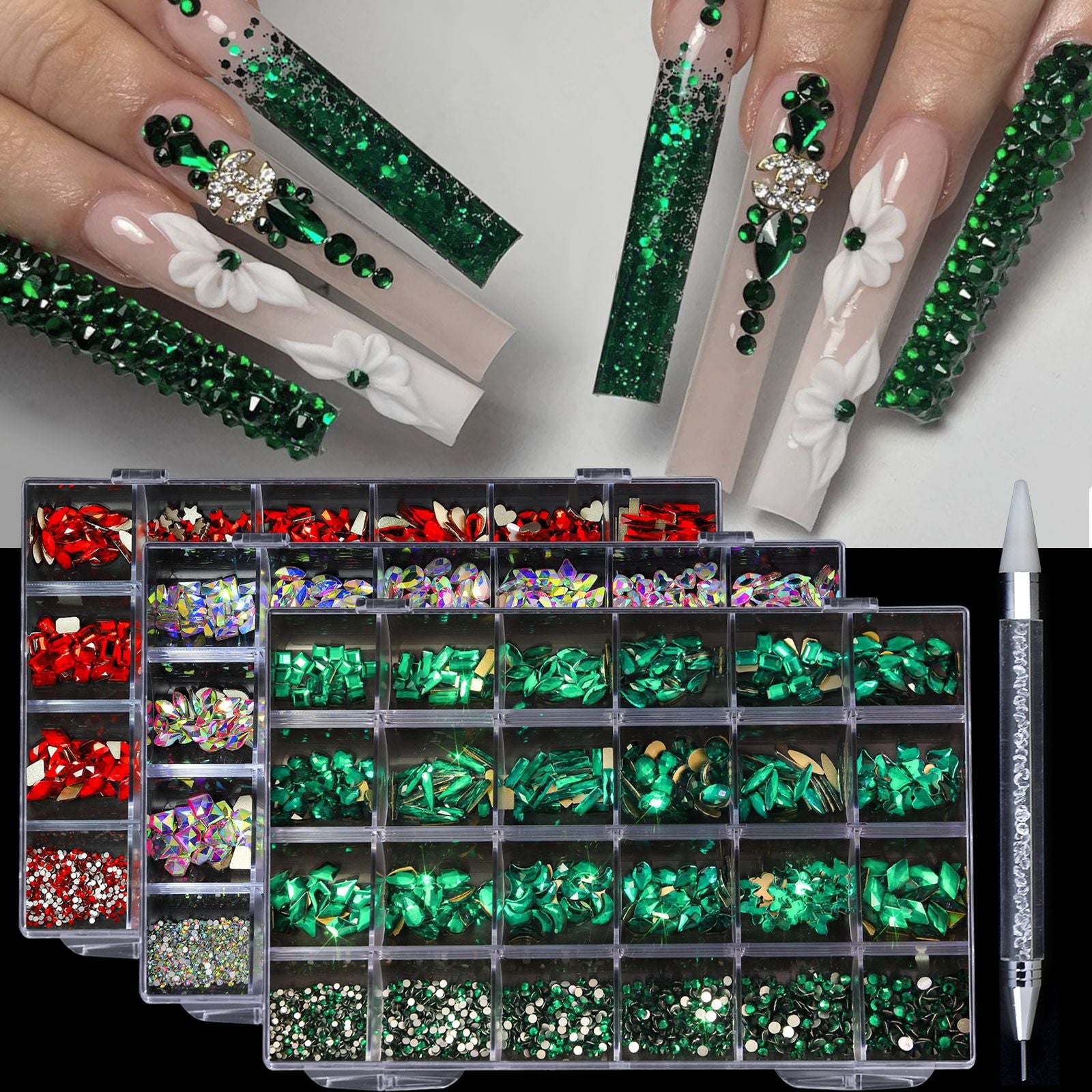 Maniküre Diamant-Schmuckset, 24 Fächer
