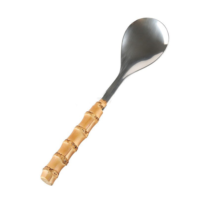 Besteckset aus Edelstahl mit Bambusgriff – Bild 2 | LuxeStyle
