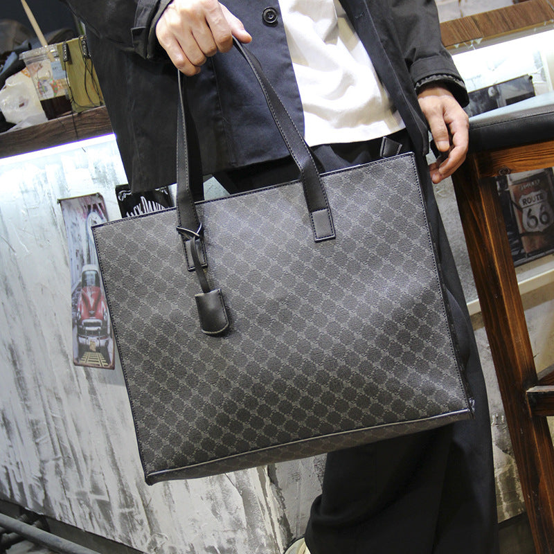 Karo Tote Alltag Schultertasche Herren – Bild 4 | LuxeStyle