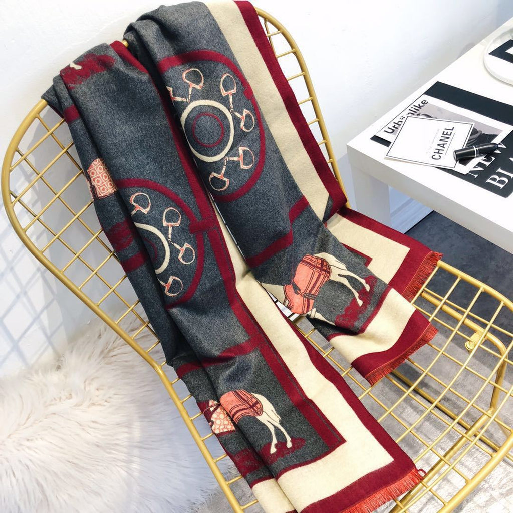 Faux-Cashmere-Schal mit Karomuster – Bild 2 | LuxeStyle