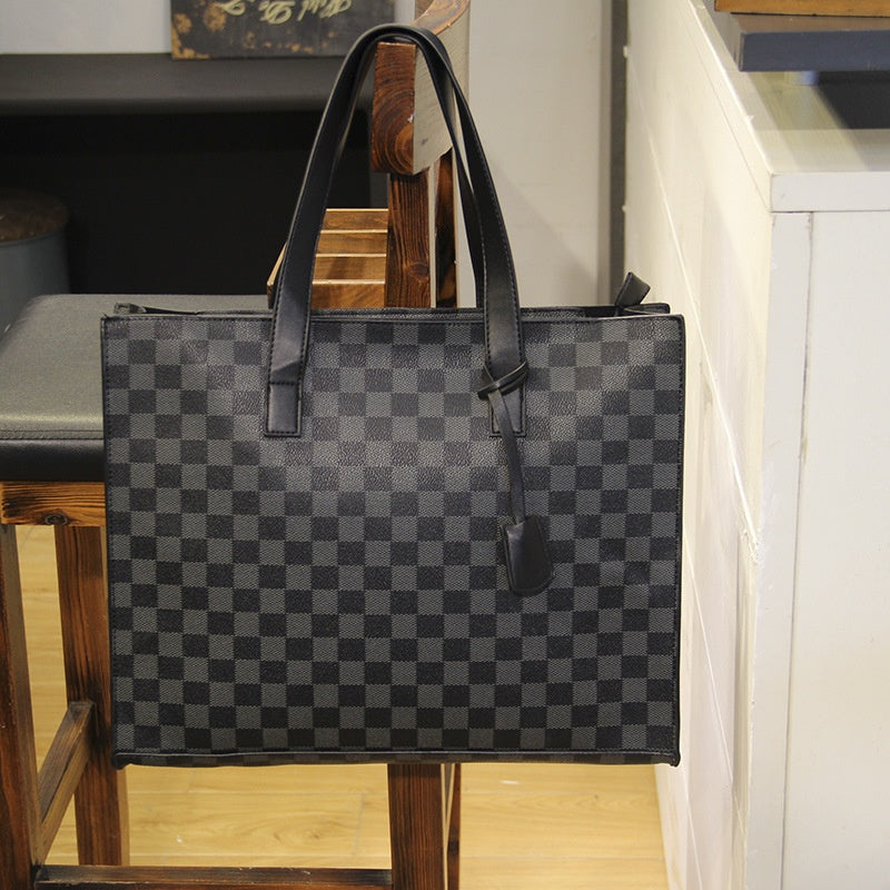 Karo Tote Alltag Schultertasche Herren – Bild 8 | LuxeStyle