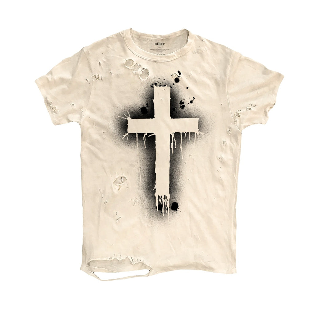 Y2K-Style Kurzarm-T-Shirt mit Kreuz-Design Herren