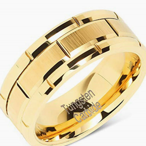 Wolframstahl-Ring mit Bambusmuster | LuxeStyle