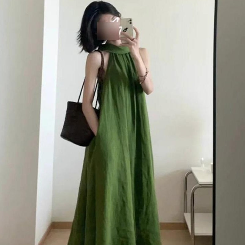 Vintage Halterneck-Kleid aus Acetatfaser