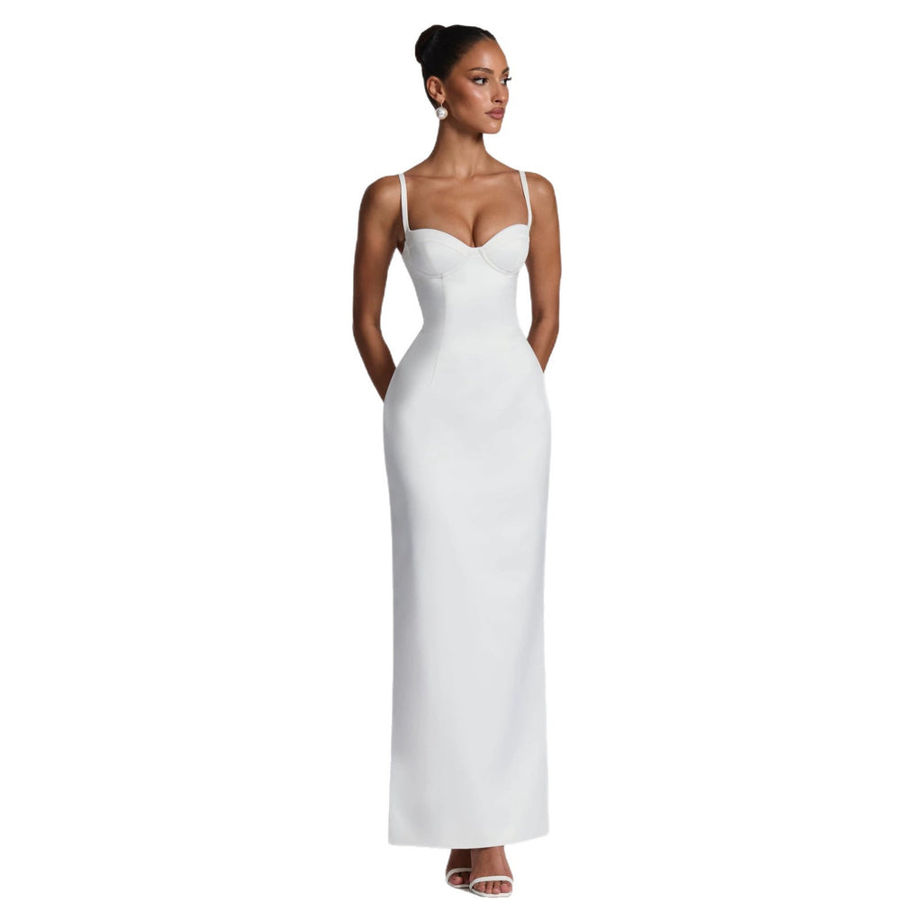 Elegantes Maxi-Abendkleid mit Spaghettiträgern – Bild 1 | LuxeStyle