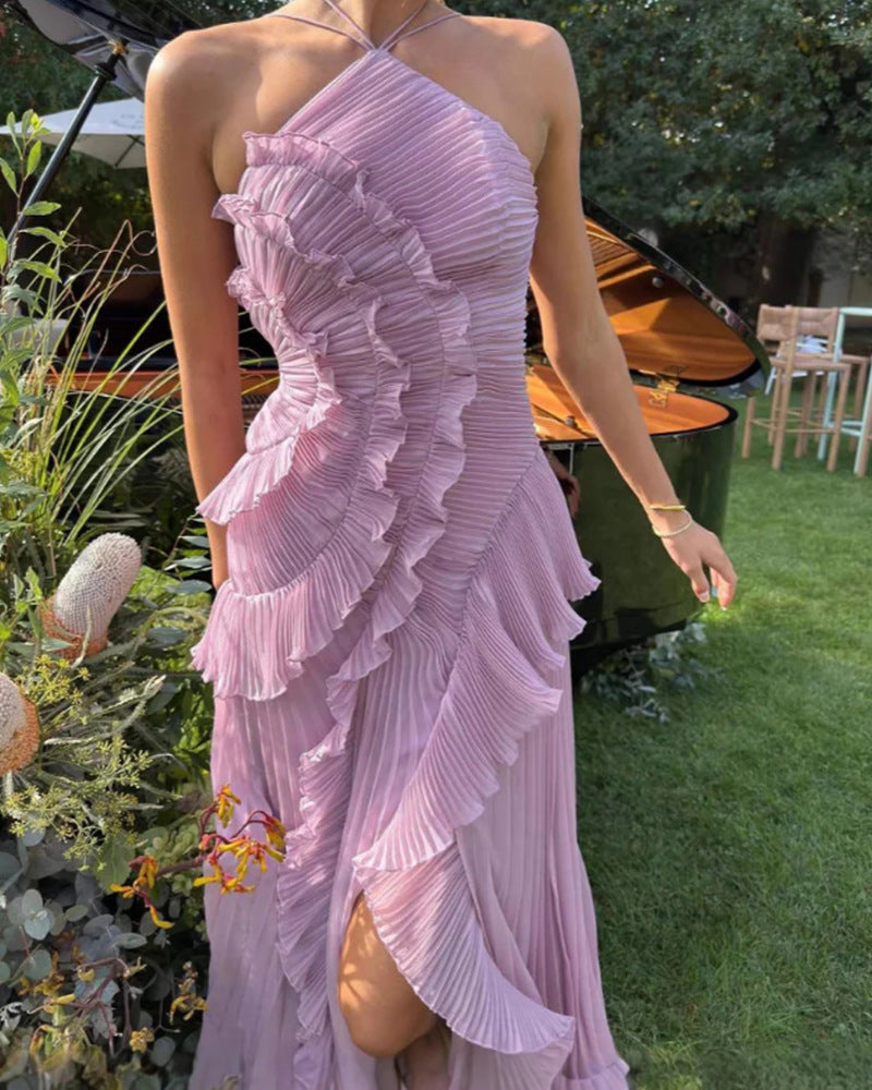 Elegantes Neckholder Chiffon-Kleid