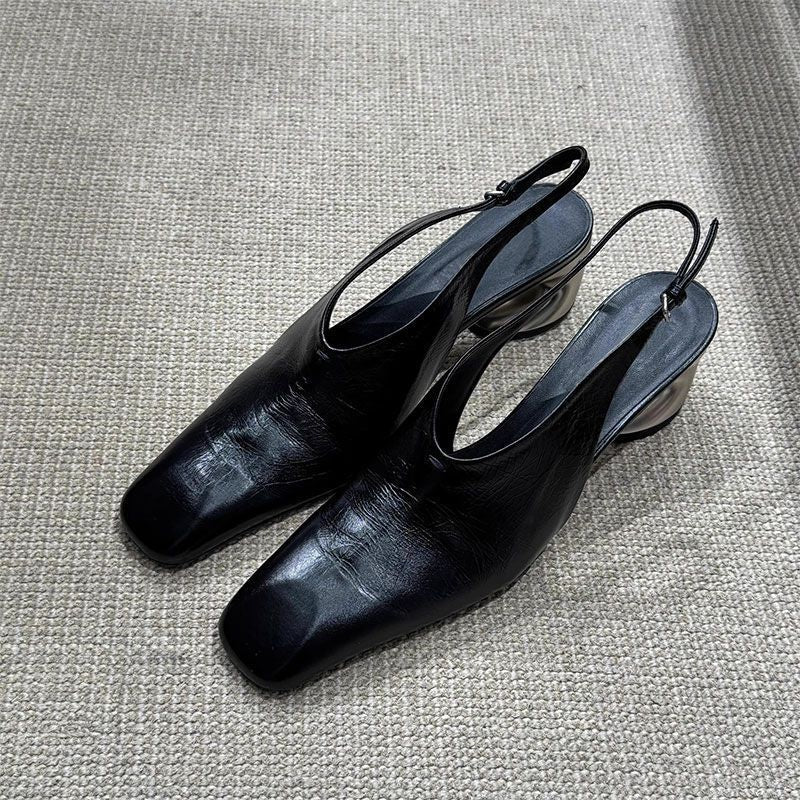 Sommer Baotou Sandalen Schwarz