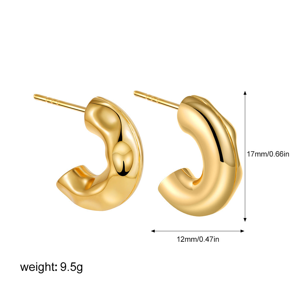 Goldene Streifenohrringe