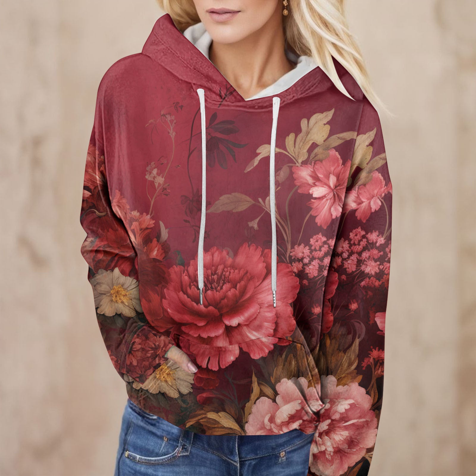 3D Digital Print Freizeit-Sweatshirt für Damen