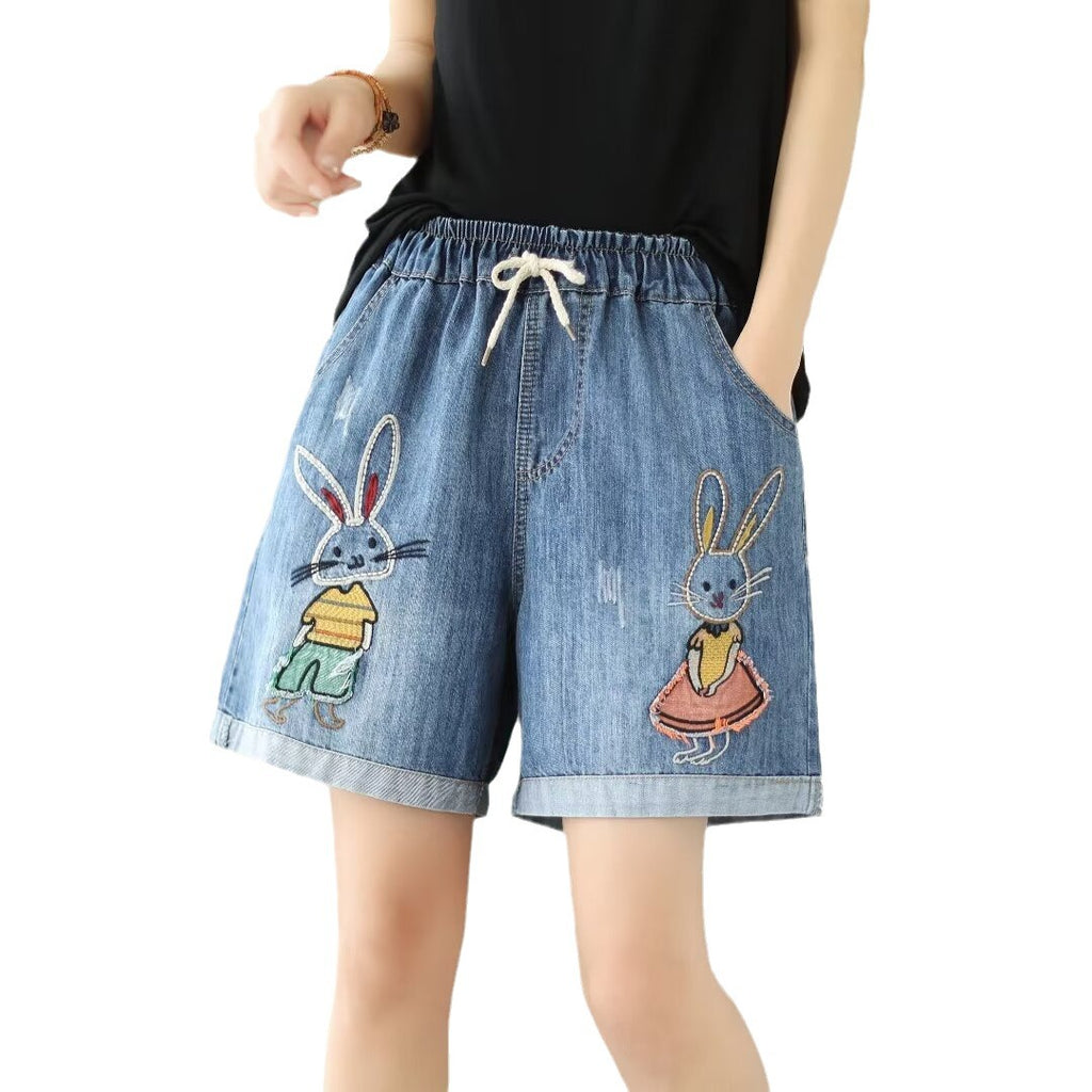 Weite Denim-Shorts für Damen