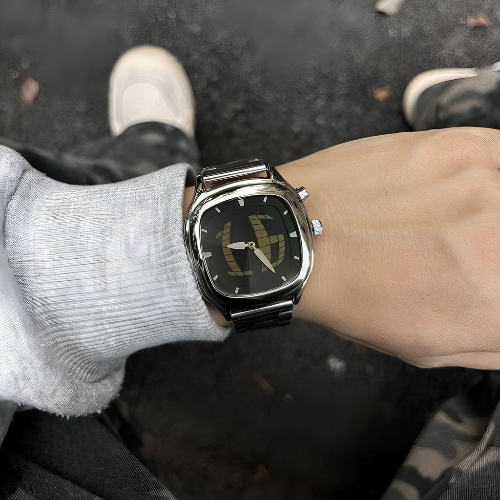 Retro-Armbanduhr Edelstahl