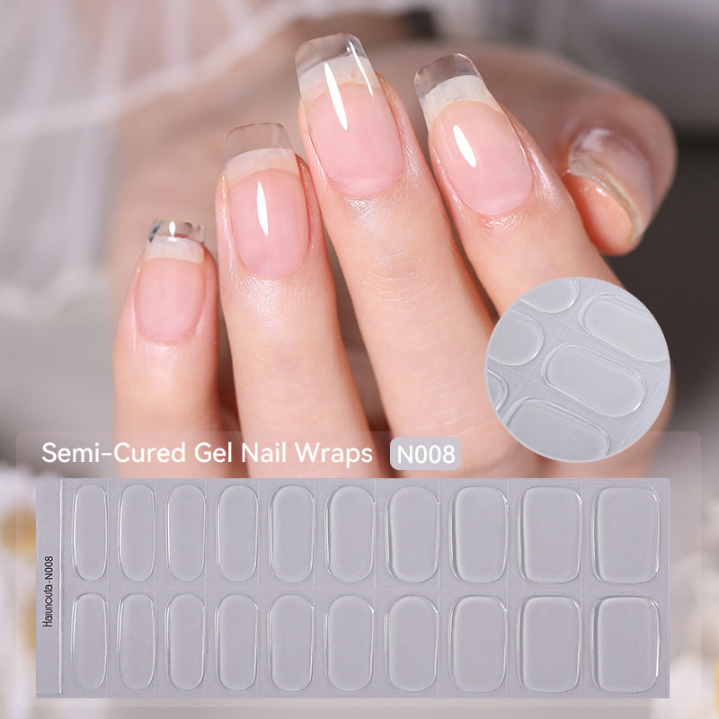 Semi-cured Gel-Nagelsticker «Ice Transparent Nude»
