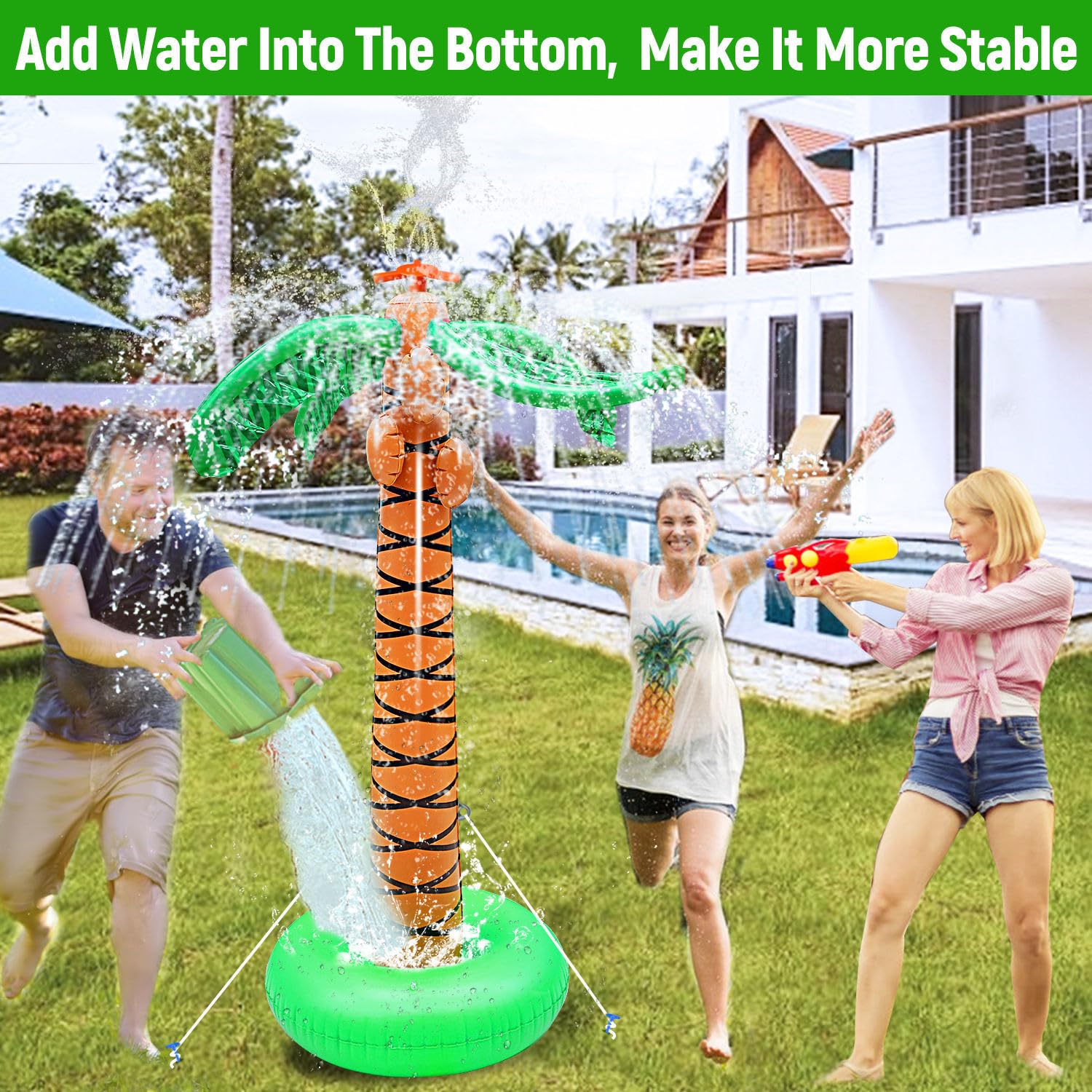 Aufblasbare Palme Wasserregen