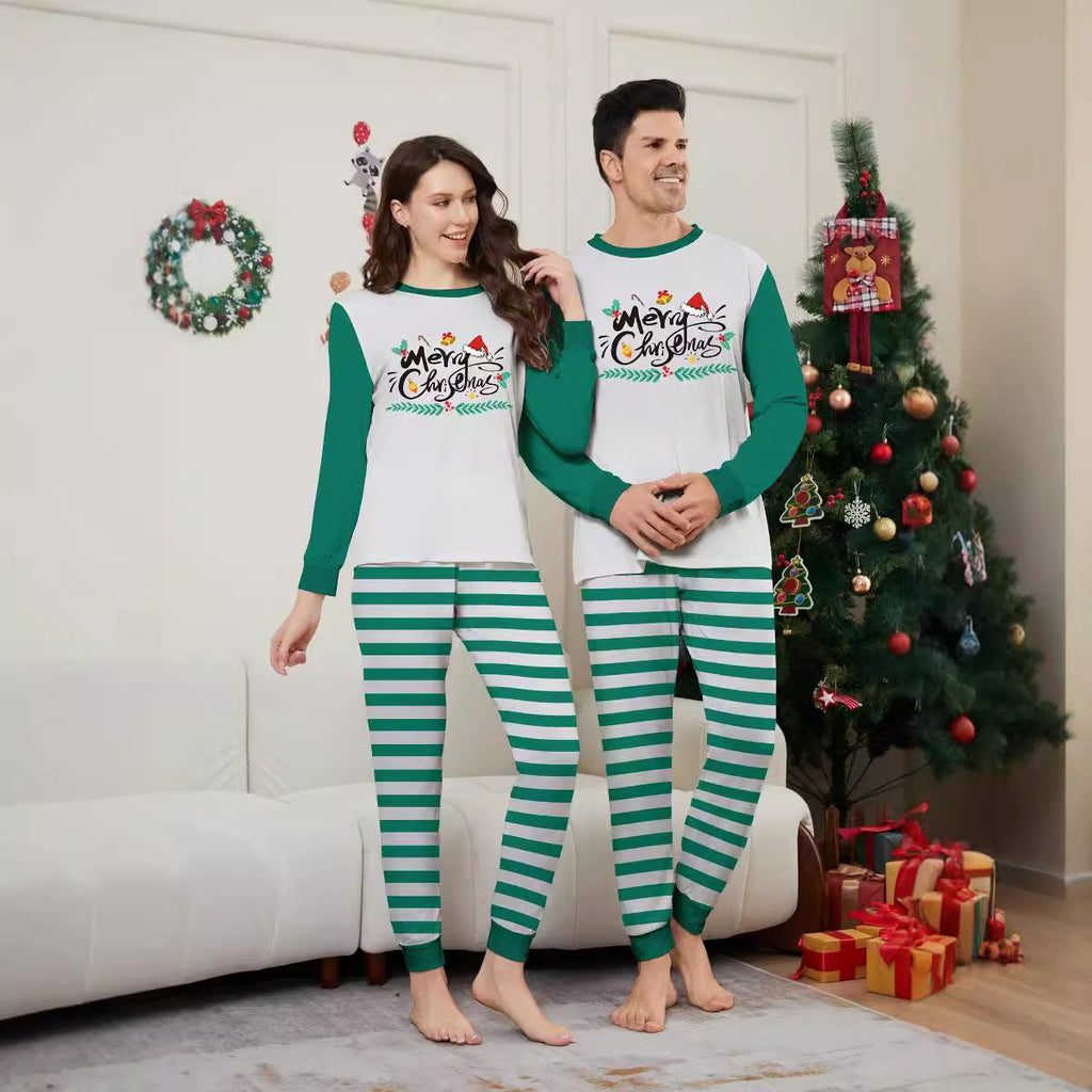 Weihnachts-Partnerlook Blau-Weiss Gestreift