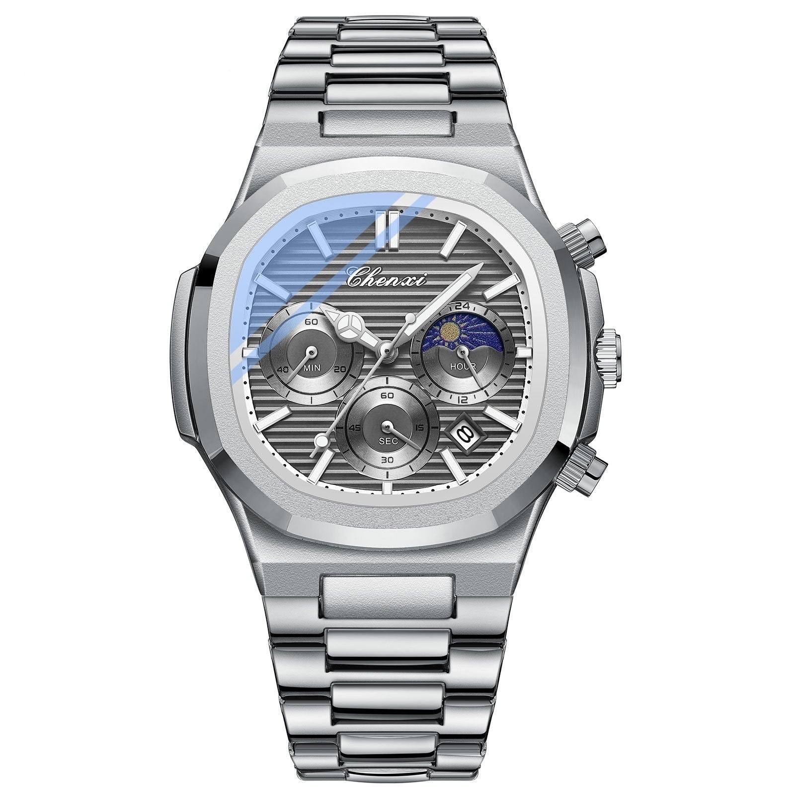 Herren-Chronograph mit Kalender und Leuchtzeigern
