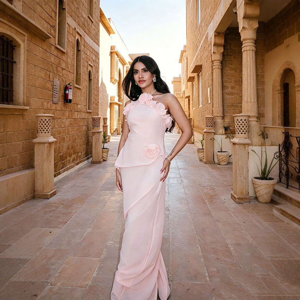 Chiffon-Kleid mit Ruffles