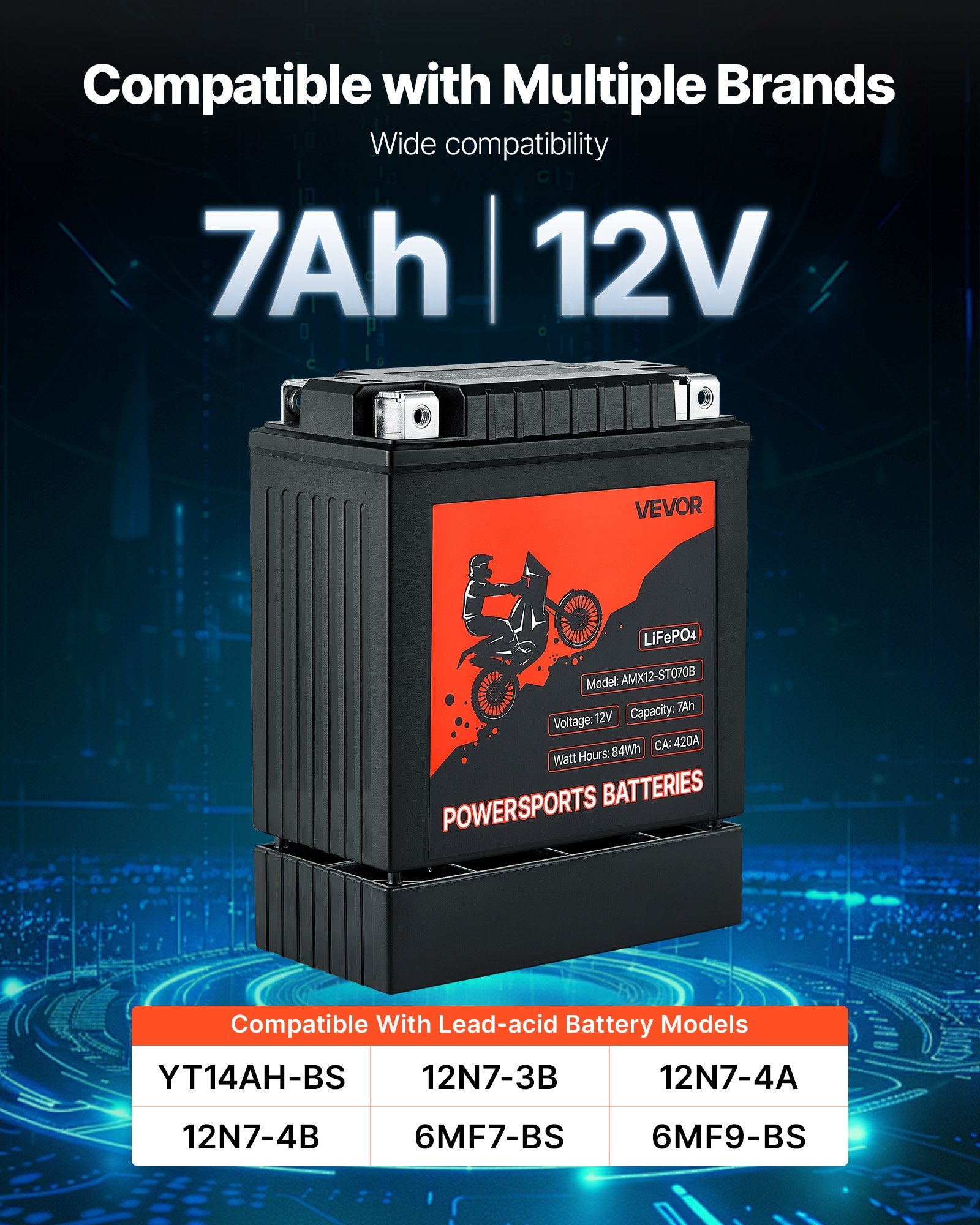 Motorradbatterie 12V 7Ah – Hohe Leistung
