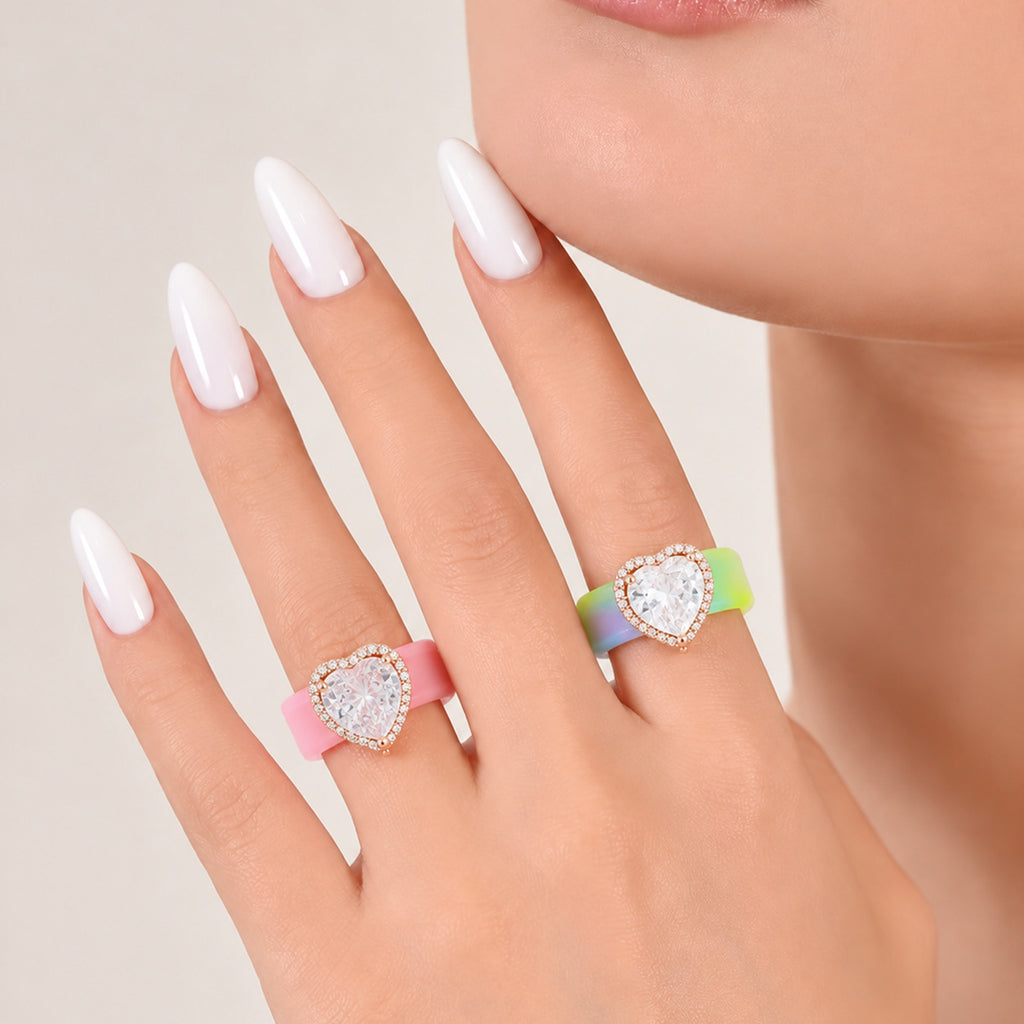 Herzförmiger Zirkonring