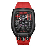 Farbe: Schwarz Gehäuse Und rot Armband