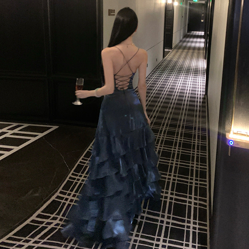 Rüschiges Träger‑Off‑Shoulder Midi‑Kleid | LuxeStyle