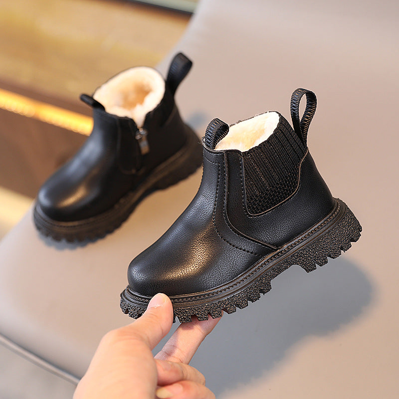 Warme Britische Kinder-Stiefeletten mit Fleece